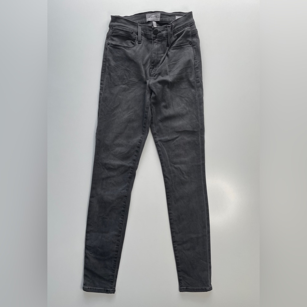 FRAME Le High Skinny Jean Womens 26 (24x29) Gray‎ Stretch Denim LHSK208 Burton